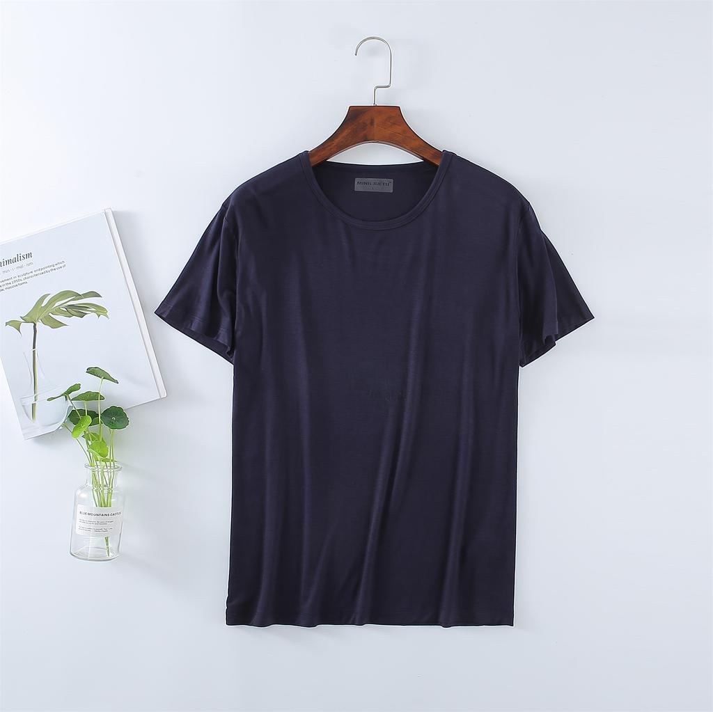 Men's Oversize Modal T-Shirt Short Sleeve V Neck T-Shirt Casual Summer Classic Basic Tee Shirts ( L-8XL)