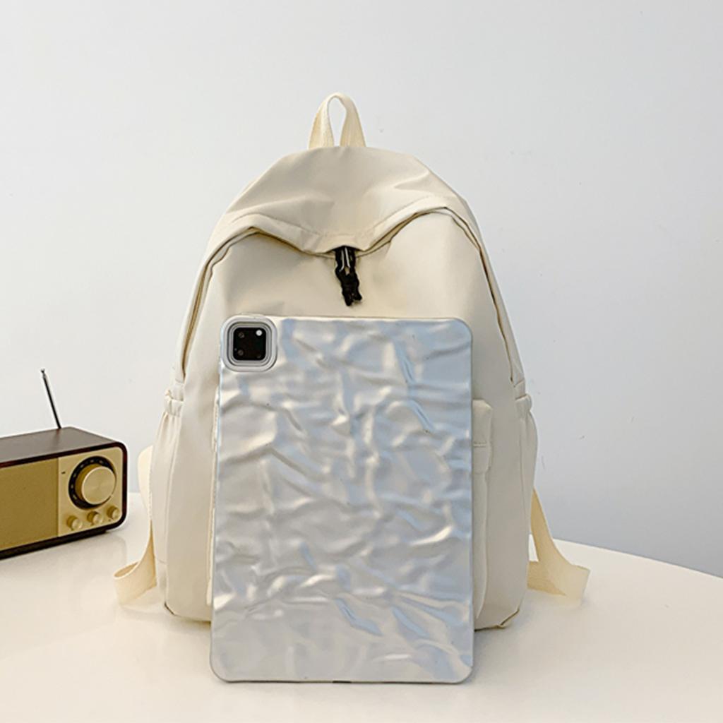 Unisex Minimalist Dopamine Backpack Solid Color Quilted Letter Logo Nylon Large Capacity Lightweight Laptop Backpack for Daily