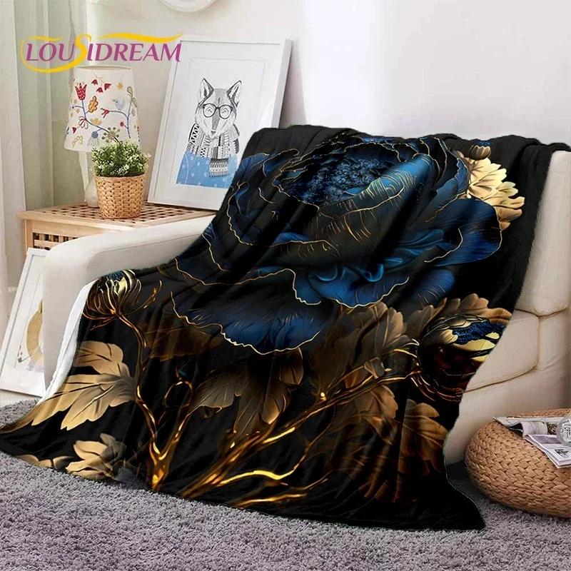 3D Rose Flowers Nordic Romantic Soft Flannel Blanket for Beds Bedroom Sofa Picnic,Throw Blanket for Cover Outdoors Leisure Gift