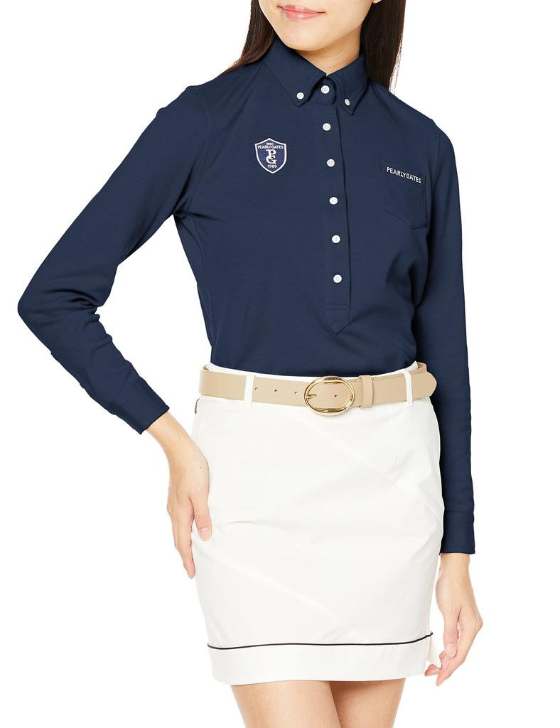 Long Sleeve Polo Thermolite Lightweight and Warm 1 [PEARLY GATES] Women's Shirt, Pique, / 055-2261002 120_Navy [M]