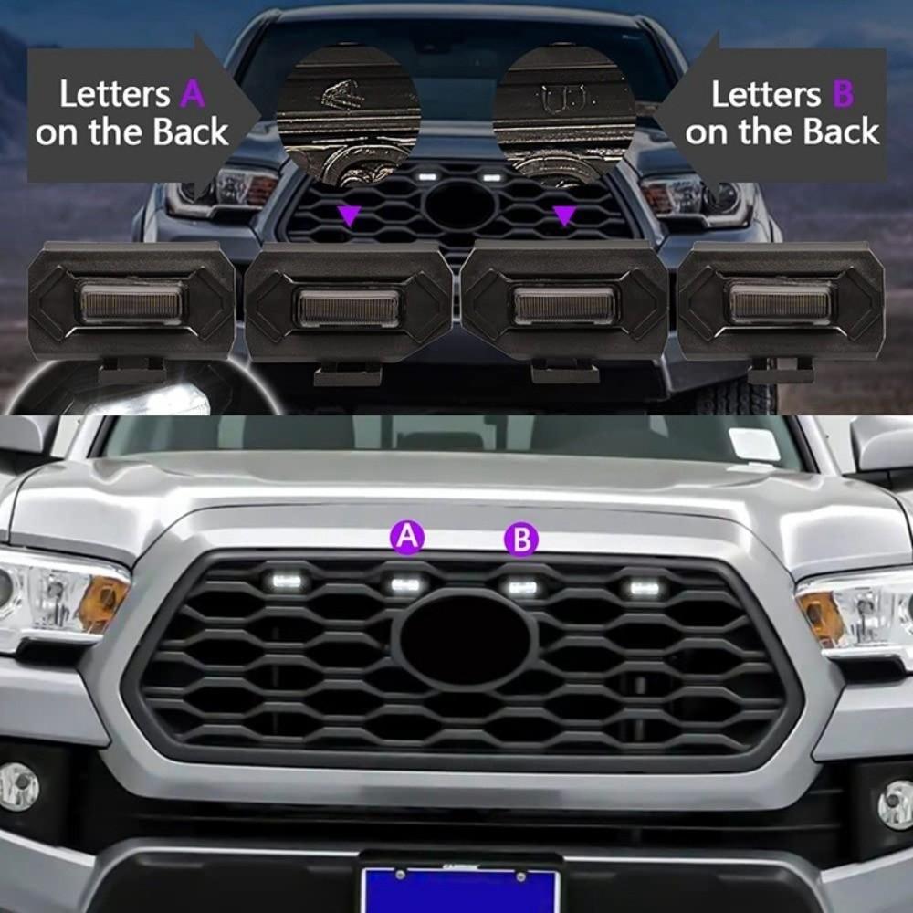 Black Front Grill Lights for Toyota Tacoma Raptor Off Road Sport Pickup Night Driving
