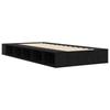 Bed Frame with Storage and Shelf Black Oak 80 X 200 Cm