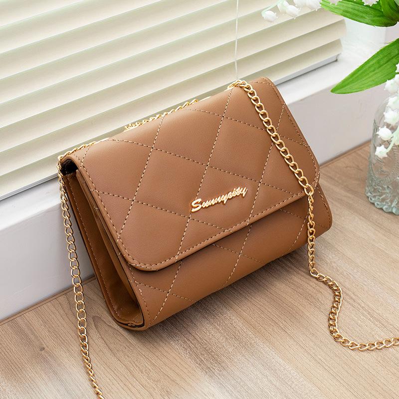 

Весна и лето 2025 мини-сумка для мобильного телефона городская простая женская сумка-мессенджер на цепочке маленькая квадратная сумка классическая сумка с ромбовидной вышивкой