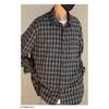 Unisex Retro Plaid Long Sleeve Vintage Workwear Shirt