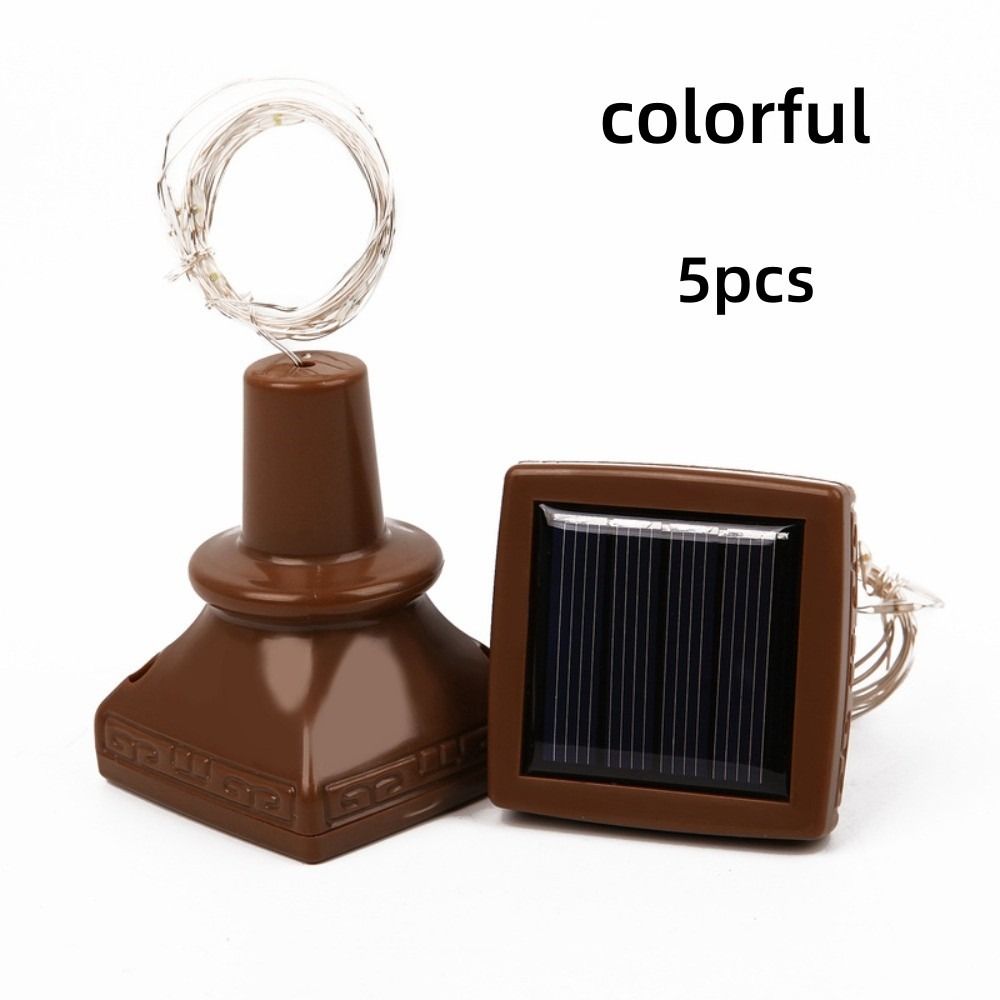 5 szt. Lampki butelkowe zasilane energią słoneczną 20 LED Lampki choinkowe Nowy sznurek z drutu miedzianego Butelki po winie