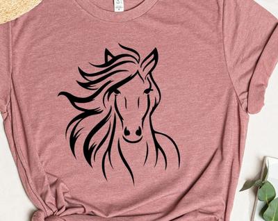 Horse Head Shirt, Horse Shirt, Gift For Horse Lover, Cowgirl Shirt, Country Girl Shirt, Horse Design, Horse Head Tee, Horse Design Shirt