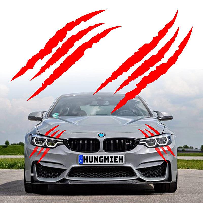 Ghost Claw Car Stickers Car Hood Vinyl Sticker Creative Modification Reflective Stickers Devil Paw Scratches Car Decoration