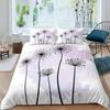 Dandelion Duvet Cover Set Dandelions Blowing In The Wind Fluffy Flower Decor 2/3 Piece Bedding Set With Pillow Shams Full Size