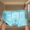 Men Boxer Underwear Low-rise Perspective Thin Shorts Panties Perspective Embroidery