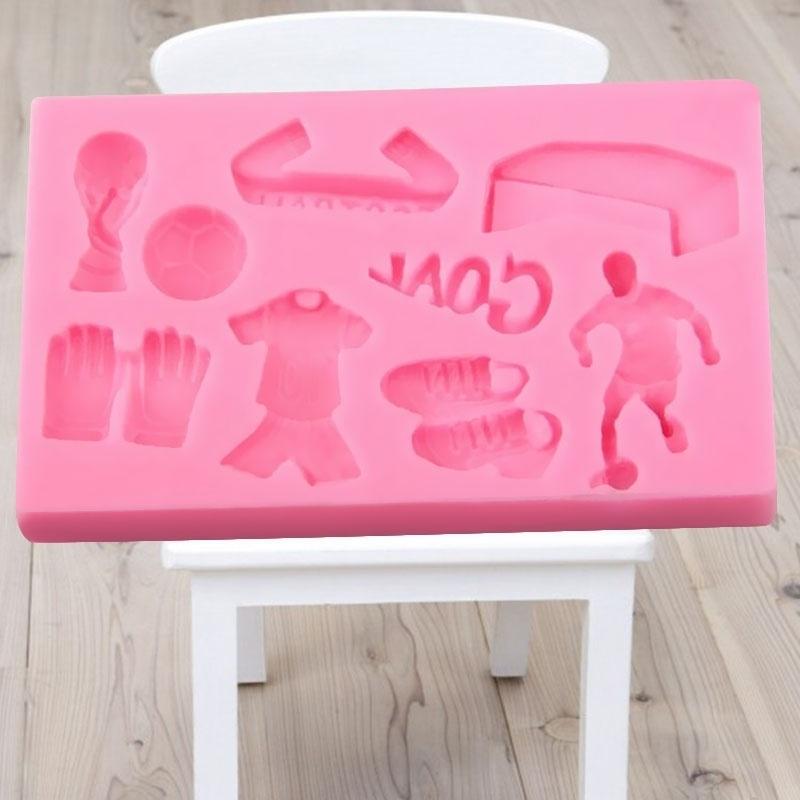 

DIY футбольная спортивная силиконовая форма для украшения торта, форма для шоколадной помадки