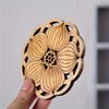 Fashionable Wooden Cup Mat | Petal and Lotus Leaf Shape, Heat-Resistant Table Tea Mat, Perfect for Christmas and Festive Parties