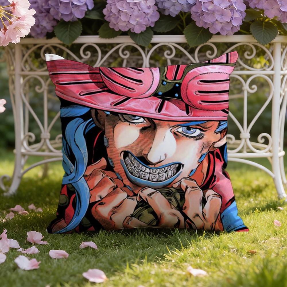 J-JoJo's B-Bizarre Adventure Cushion Cover Home & Car Dual-Scene Pillow Cover: Reversible for Premium Comfort
