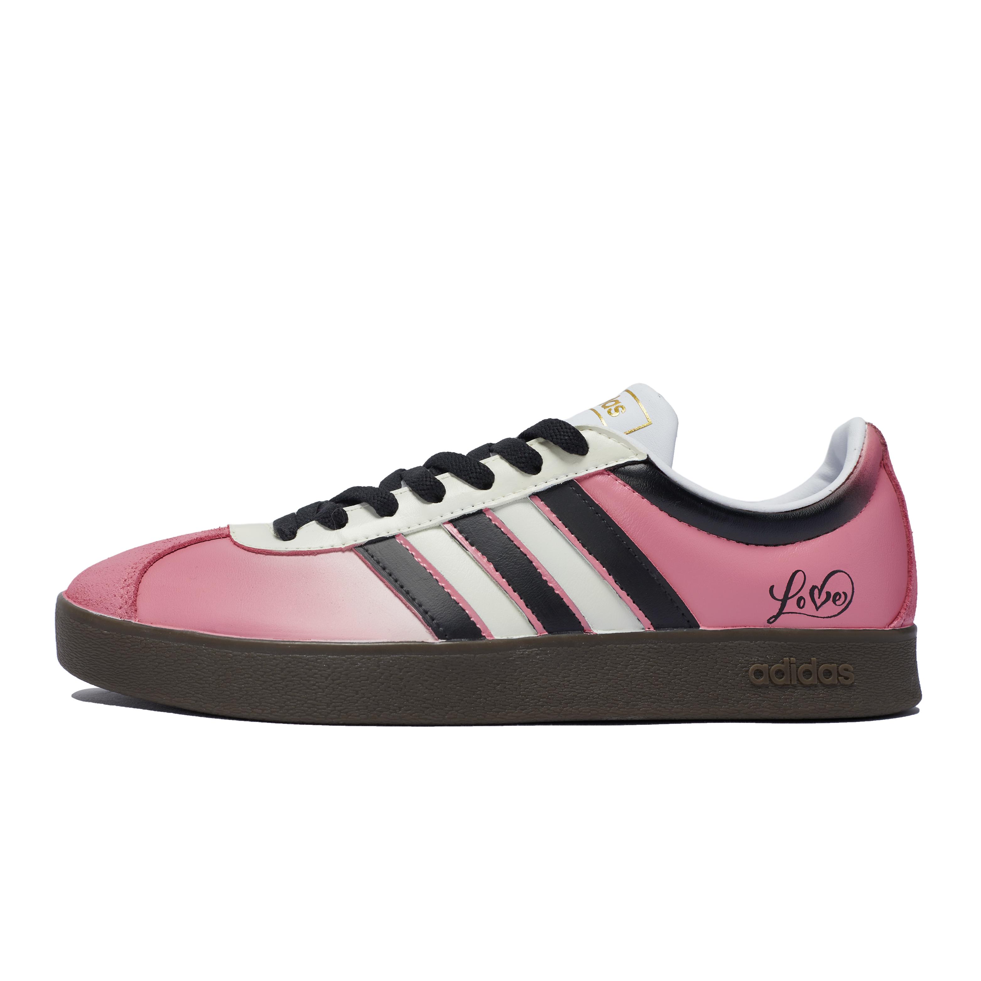 

Adidas Neo Vl Court 811 Manufacturing, Deeply In Love Peach Pink Low top Skateboard Shoes Unisex Pink Black Beige ID6015(Team80-) 42