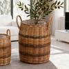 Japanese Pastoral Willow Woven Flower Basket for Living Room, Balcony, or Clothing Store - Rattan Decorative Handheld Flower Pot