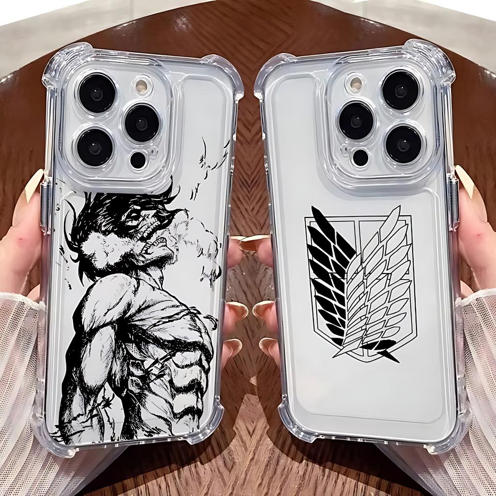 Angriffe Anime On Titans Heißes Handyhülle Für iPhone 17 16e 16 15 14 13 12 11 Mini Air Pro Max X XR 7 8 Plus Anti Transparente Hülle