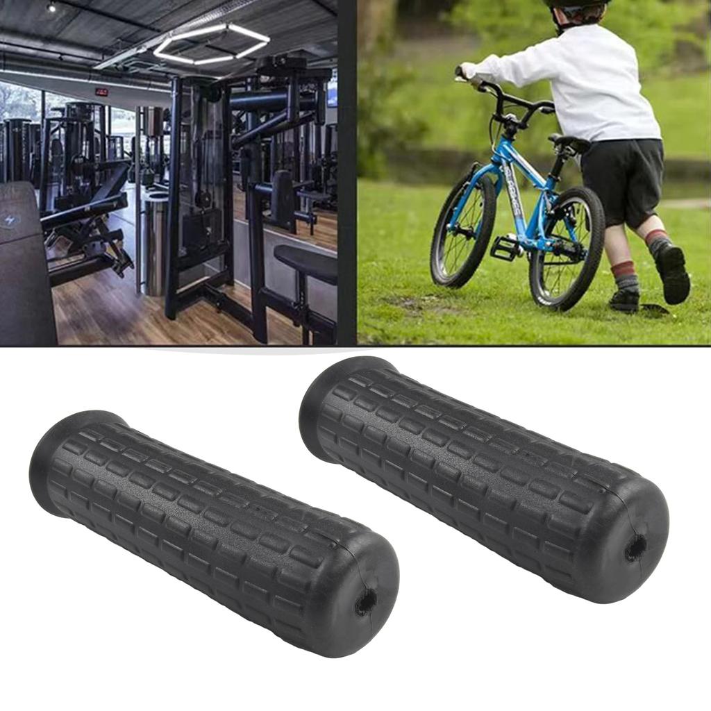 2 stk trillebår gummihåndtak runde rør svart erstatningshåndtak gummi rundt hull håndtak verktøy PVC sklisikker gummihylse