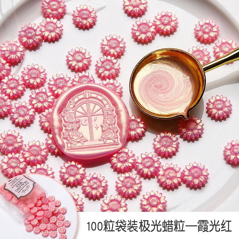 100Pcs/bag Sunflower Enamel Wax Particles Translucent Color DIY Invitation Envelope Seal Full Set of Wax Making Materials