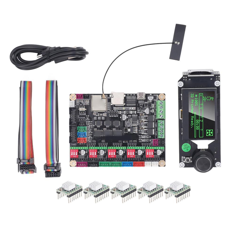 3D-Drucker Motherboard Kit Steuerplatine mit LCD-Bildschirm 5 A4988 Schrittmotortreiber Hauptplatine