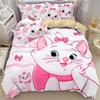 Cute Marie Cats Bedding Set, Girls' Duvet Cover and Pillowcase 75x50, Children's Comforter Cover With Zipper Closure 3-Piece Set