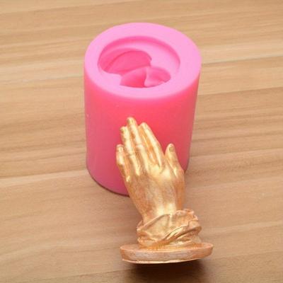 1PC Hands Together Praying Incense Candle Silicone Mold Palm Worship DIY Hands Together Praying Gypsum Decoration Mold