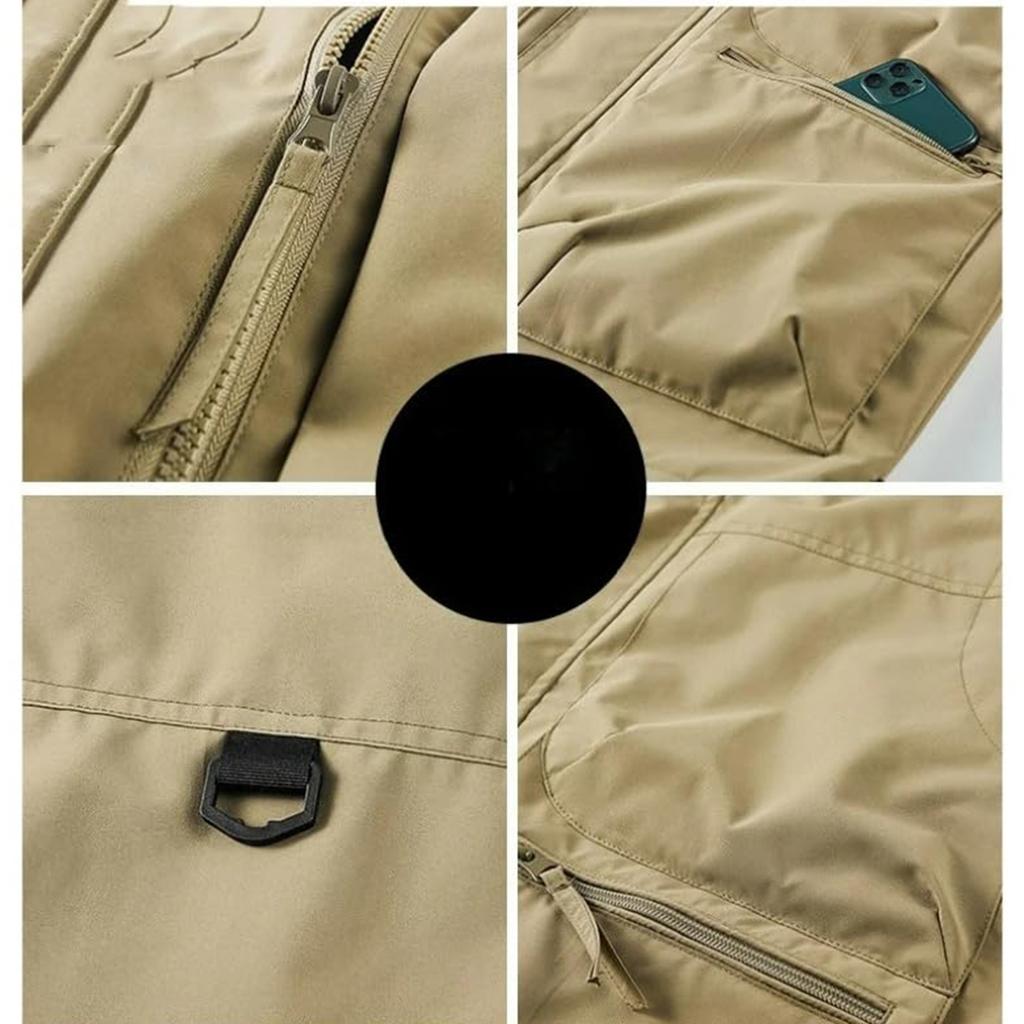 Men Sleeveless Vest Cargo Casual Multi Pocket Vests Male Work Fishing  Waistcoat