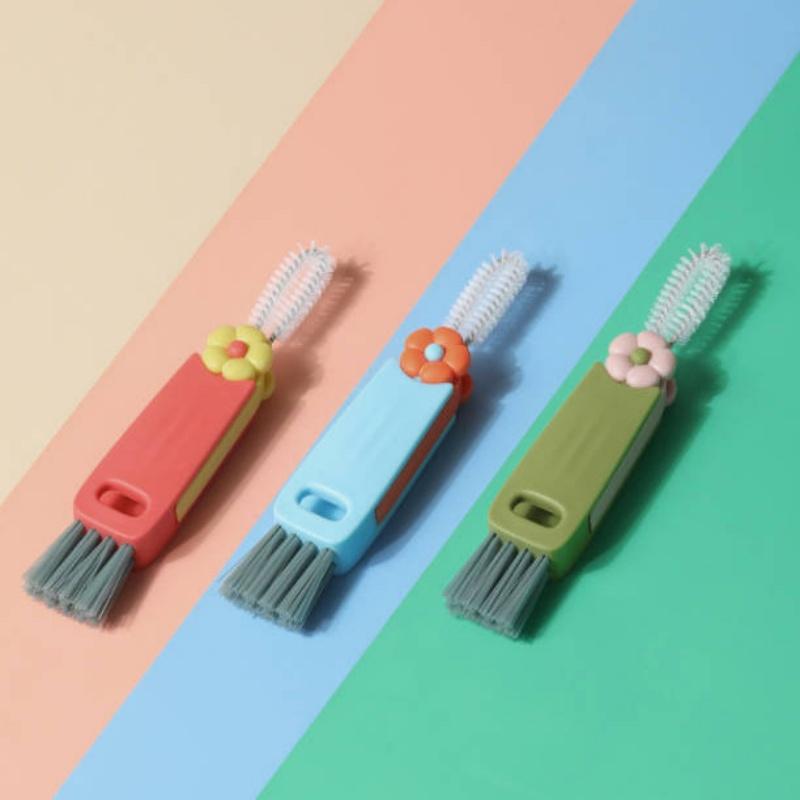 3 Pcs Portable 3 in 1 Multifunctional Cup Lid Cleaning Brush for Bottle Gap Tight Spaces Cup Lid