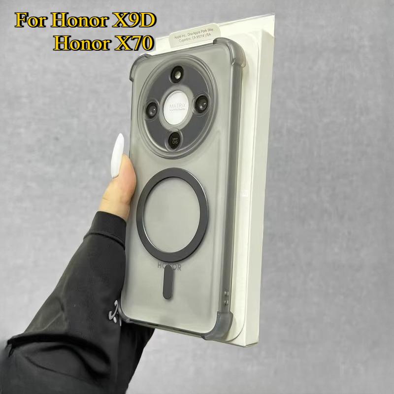 Airbag Magnetic Shockproof Soft TPU Cases For Huawei Honor X9D Magsafe Wireless Charging Silicone Back Cover For Honor X70 Shell