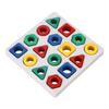 Wooden Geometric Shape Puzzle Toys Shape Color Sorting Matching Puzzle Early Educational Developmental Toy for Kids