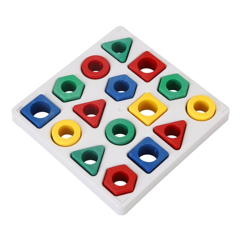 Wooden Geometric Shape Puzzle Toys Shape Color Sorting Matching Puzzle Early Educational Developmental Toy for Kids