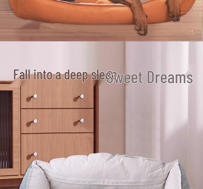 Atmungsaktives Bissfestes Waschbares Haustierbett: Ganzjahresnest für mittelgroße und große Hunde und Katzen