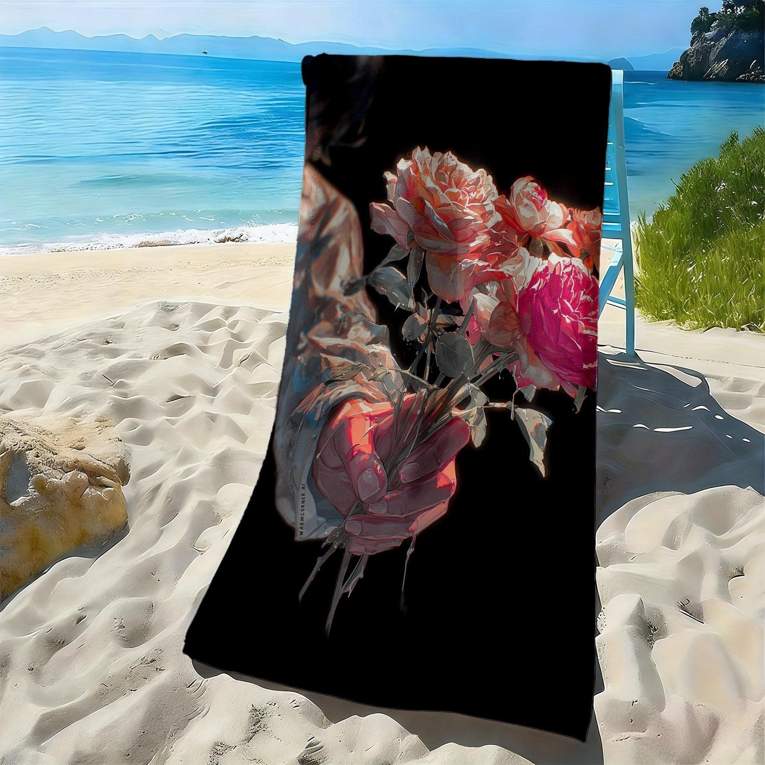 

Dreamy Rose Girl Gradient Pattern polyester microfiber beach towel is highly absorbent, suitable for swimming and beach outings W40*H60(CM)