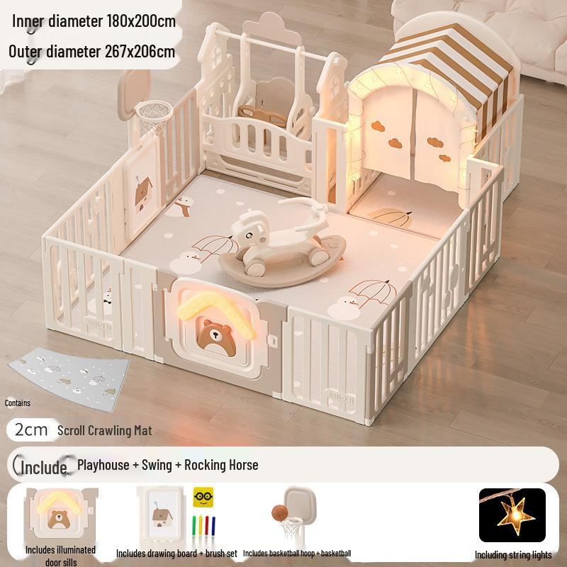 Kompakter Baby-Laufstall: Sichere Indoor-Krabbelmatte zum Kinderschutz im Wohnzimmer