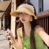 UV Protection Empty Top Straw Hat Woven Straw Folding Sunshade Hat Sunscreen Hat  Beach Vacation