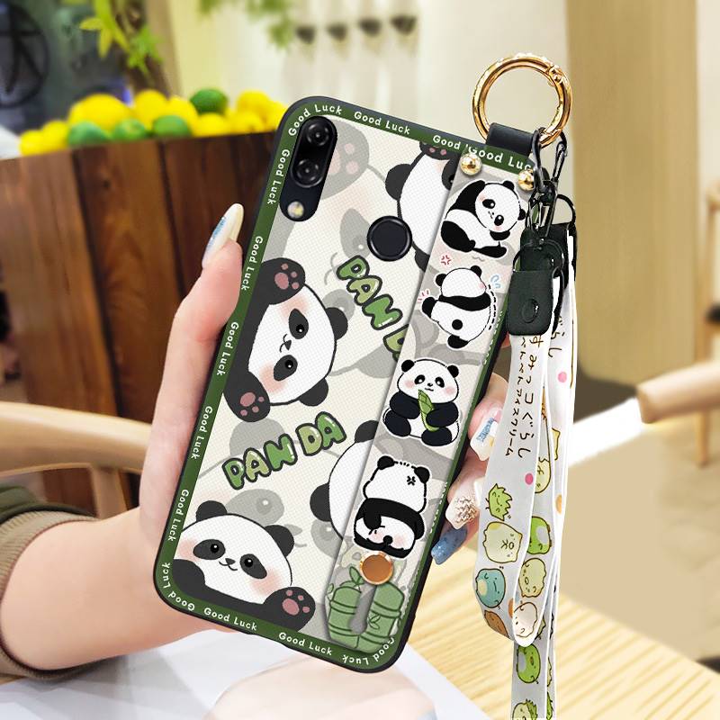 Protective Cute Phone Case For ASUS ZenFone 5 ZE620KL/ZS620KL Wristband Cartoon Panda Wrist Strap Lanyard Shockproof