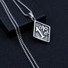 European and American necklace letter 1% 100% pick one men's retro titanium steel diamond pendant necklace