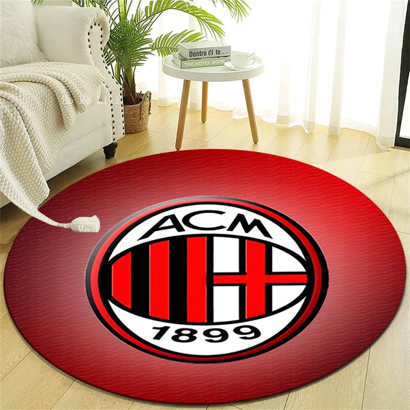 1pc A-AC Milan Print Round Carpet Chair Round Carpet Suitable for Bedroom Living Room Home Decorative Carpet