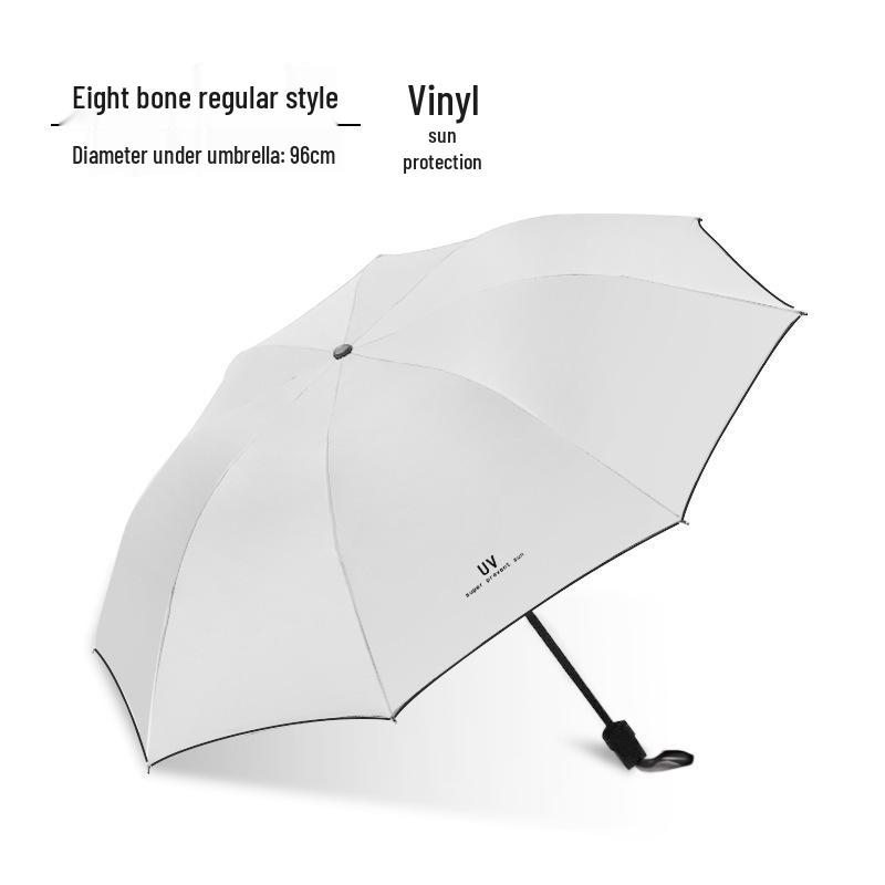 60-Bone Double-Rib Automatic Folding Umbrella: Black Sunshade & Rain Protection, Dual-Use for UV Sunscreen or Business Advertising.