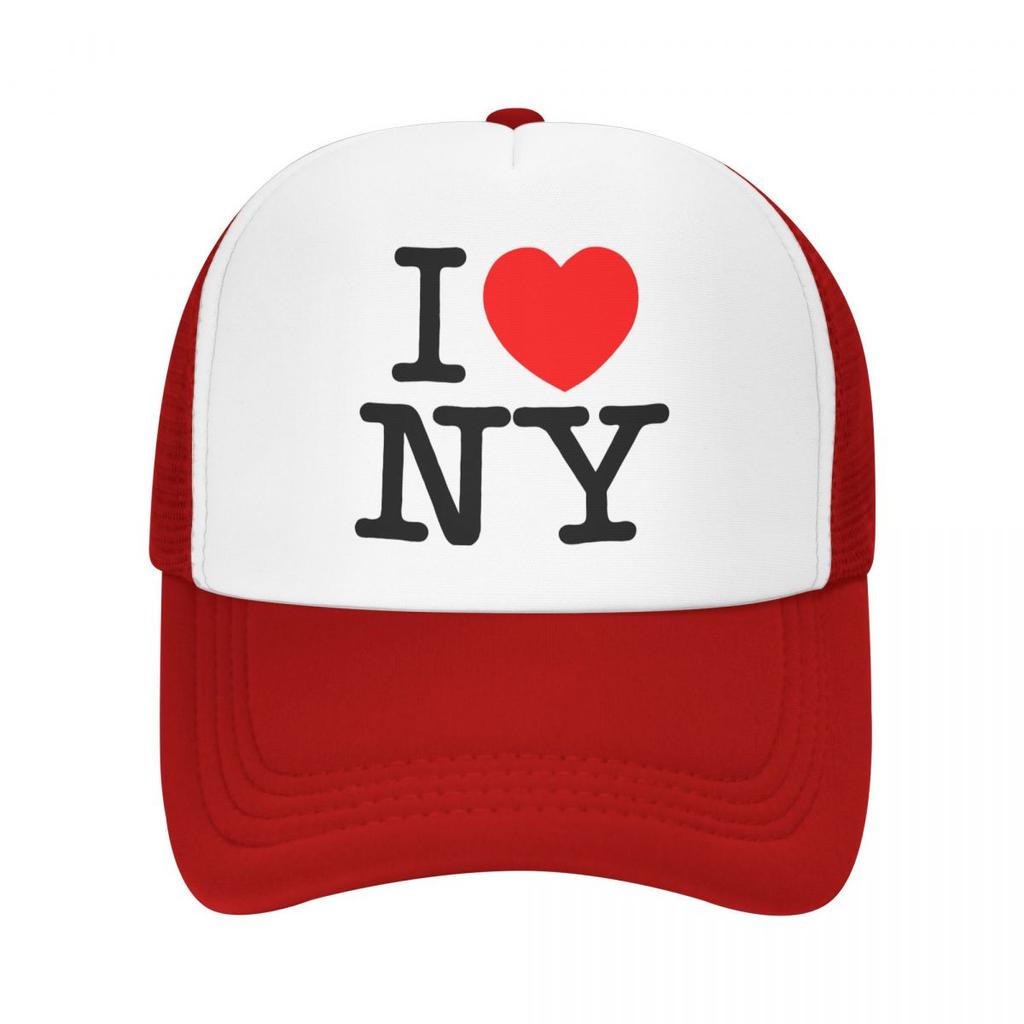 I Love NY New York Unisex-Kappe, lässig, einfarbig, Baseballkappe, verstellbare Snapback-Trucker-Hüte für Damen, Unisex