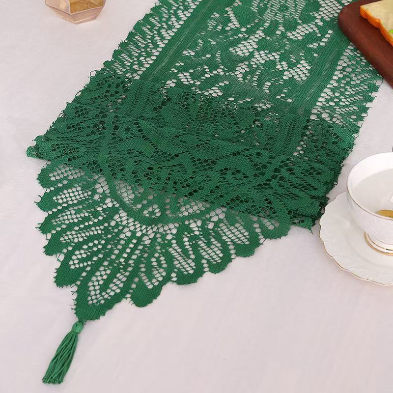 Christmas Long Table Runner Multi-size Lace Three-color Tablecloth Party Decoration Table Cover