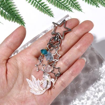 Spice Girl Style Koi Star Bead Chain Sea Theme Anime Y2k Key Chains Handmade Little Fish Lucky Charm Phone Pendant Lanyards