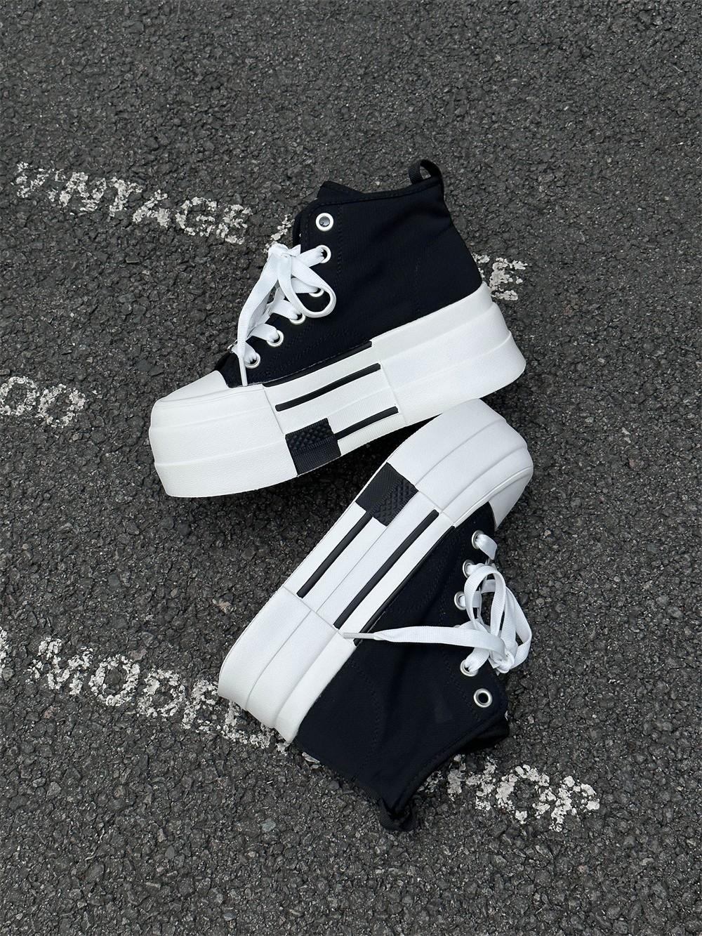 

Spring and summer new thick-soled heightening board shoes women s versatile casual sports small muffin canvas shoes 35 чёрный