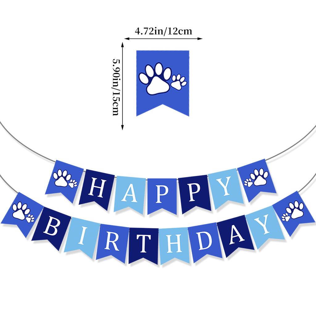 Pet Birthday Theme Party Decoration Dog Cartoon Flag Latte Paper Cup Plate