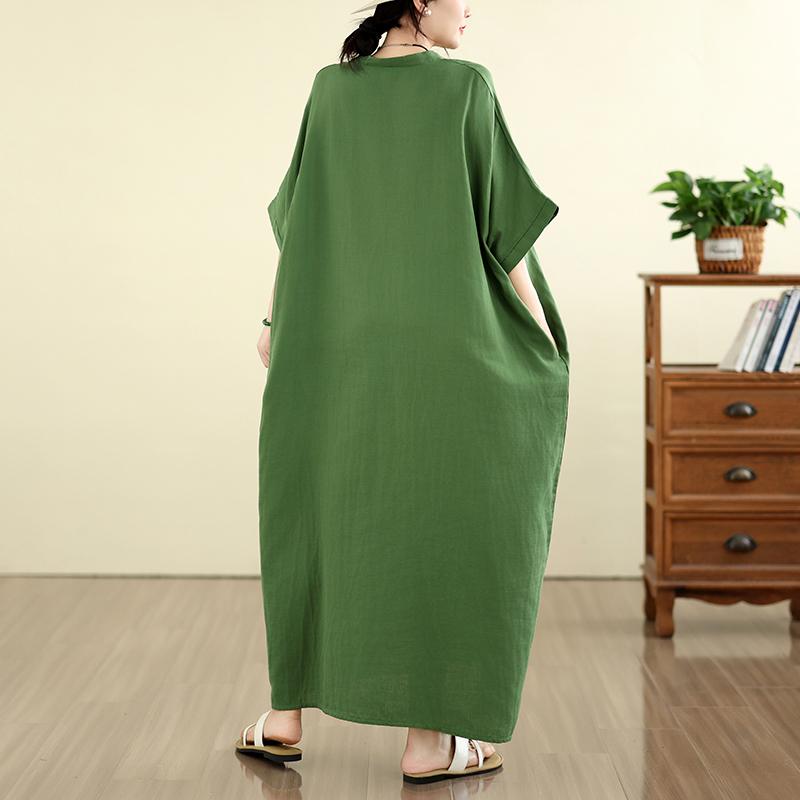 DIMANAF New 2026 Women Plus Size Summer Casual Holiday Long Dress Cotton Loose Oversize Maxi Beach Sundress Solid Elegant Lady