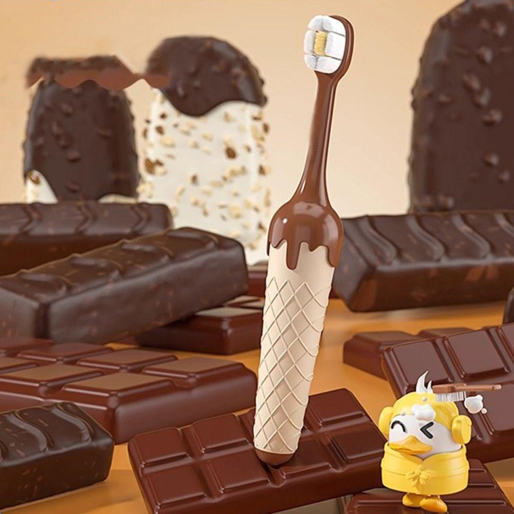 Portable Plastic Children s Toothbrus Lightweight Mini Toothbrushes Convenient Ice Cream Children Tooth Brush Infant кофейный