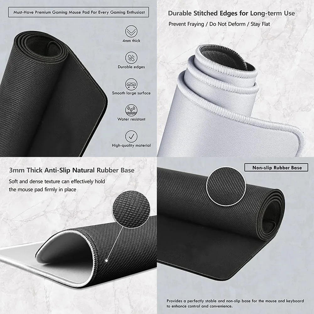 Large Black and White Art Mouse Pad Pc Gamer Mousepad Mat White Desk Mat Strata Liquid Mausepad Computer Keyboard Big Table Mat