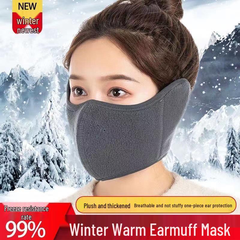 Radfahren Winter Gesichtsmaske mit Fleecefutter und Ohrenklappen, Atmungsaktiv und Warm für Kaltes Wetter