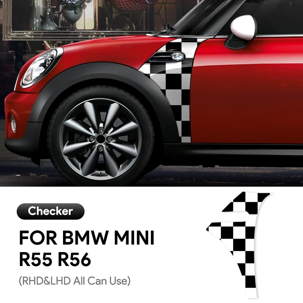 

2 шт./комплект для Mini Cooper R55 R56 R61 R60 Countryman Декоративная накладка-жабра на крыло Наклейка Декор Автоаксессуары Автостайлинг for R55 R56 Checker
