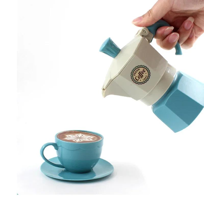 Kids Childrens Pretend Play Simulation Coffee Playset Tableware Play House/Outdoor Kitchen DIY Afternoon Tea Game Toy For Children Gift Present