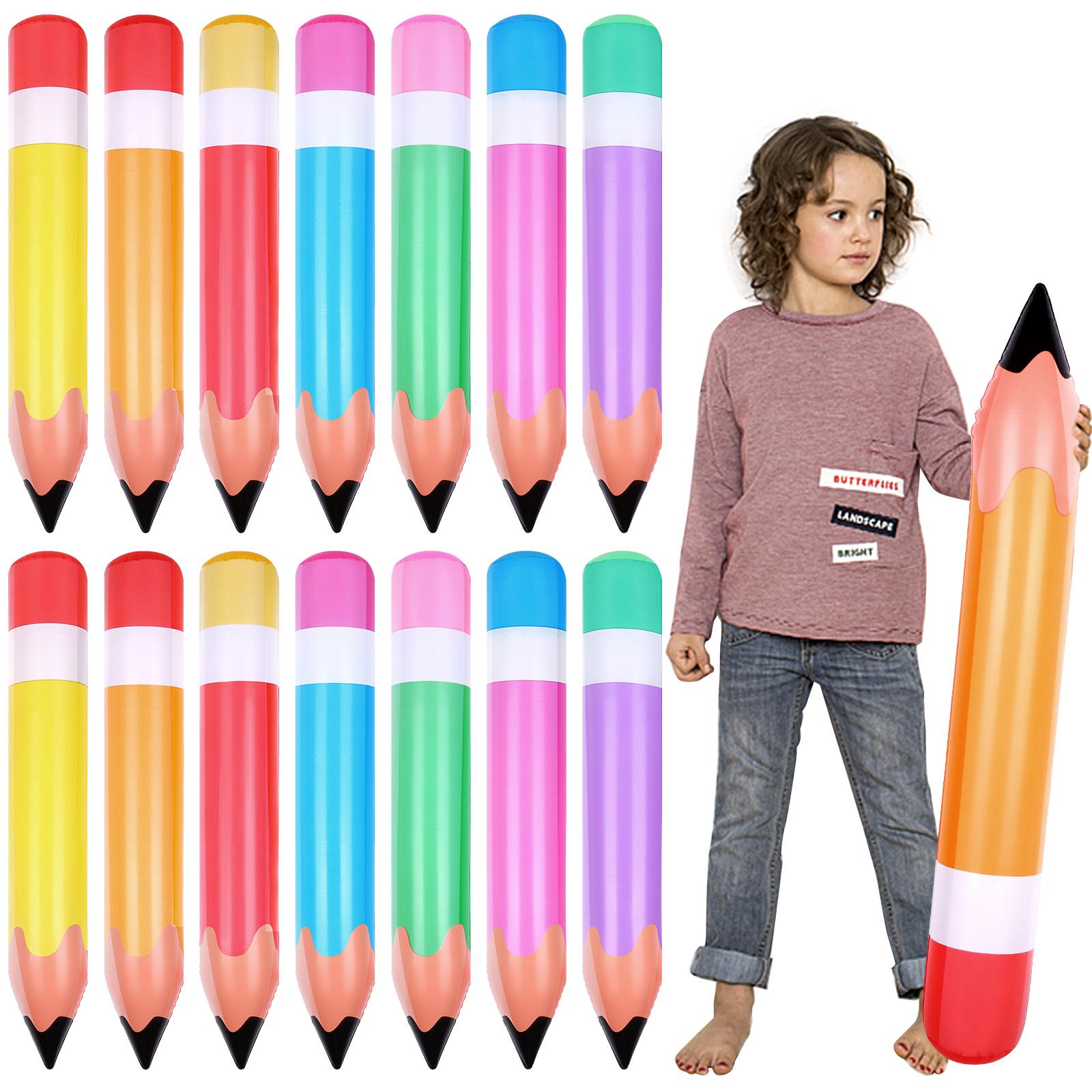 

14 шт. 27-дюймові надувні олівці-гіганти 7 кольорів, надувні олівці, повітряні кулі, прикраси для класної кімнати, тематика Назад до школи Б