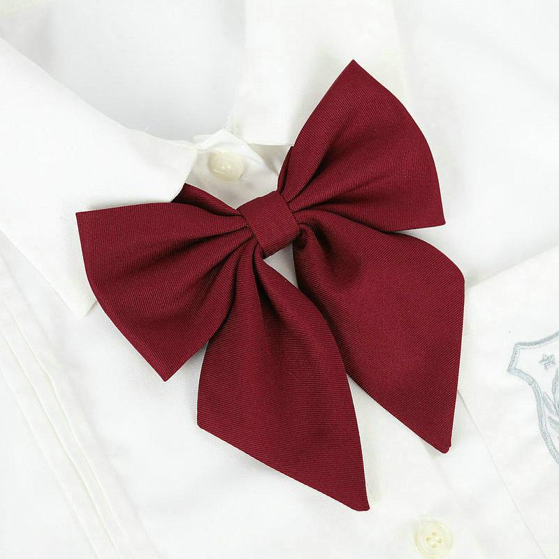 

Campus Style Fashion Uniform JK Bow Tie Black Red Solid Color Oversize Butterfly College Student Shirt Collar Sailor Accessories вино красного
